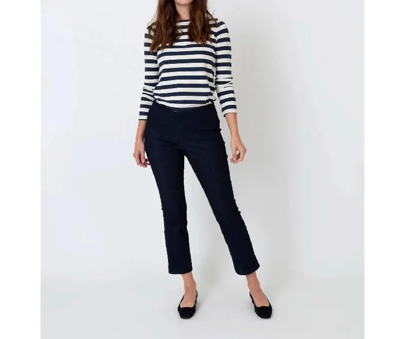 Flare Pants In Indigo Stretch Denim Gym