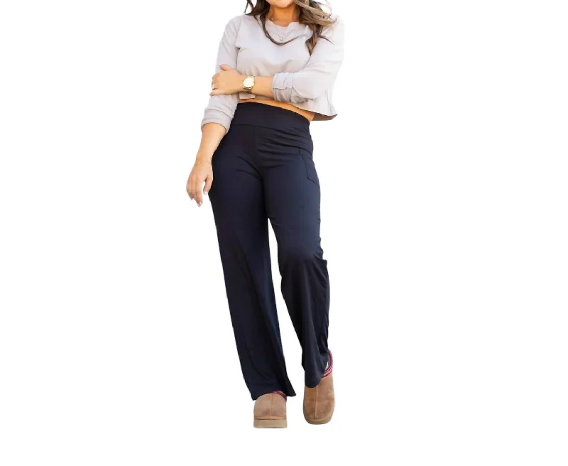 Serena Luxe Loungers With Pockets In Black Luxurious Women's High -  end