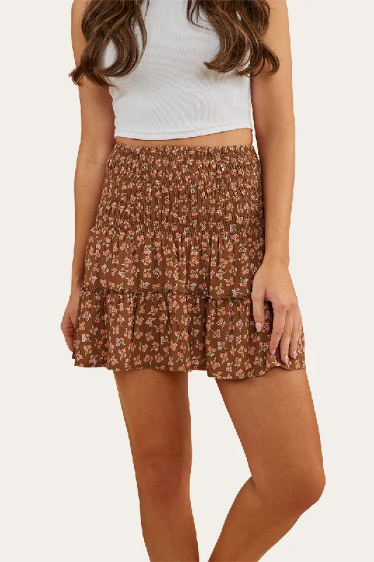 Posie Womens Mini Skirt - Toffee Refined Women's 