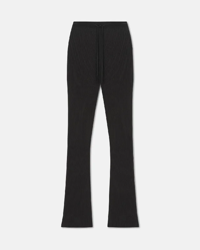 Cornelie - Ribbed-Knit Pants - Anthracite Edgy Women's Punk