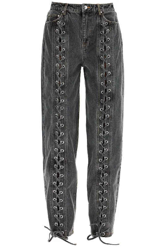 Rotate Women's  Organic Cotton Wide Leg Pants With Lace Dapper Women's 1920S