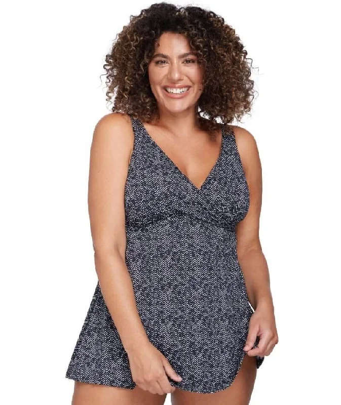 Artesands Zig Zag Delacroix Cross Over D-G Cup Swimdress - Black Country
