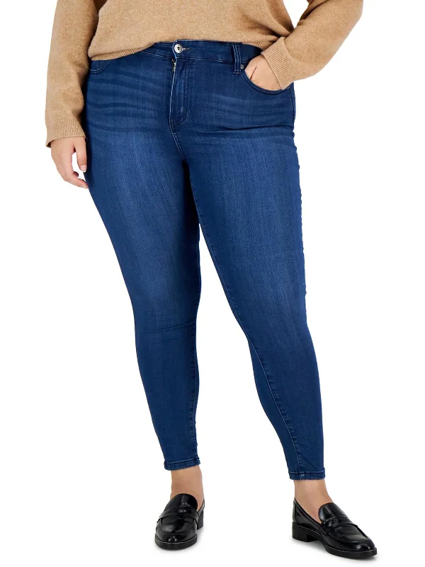 Plus The Rider Womens High Rise Dark Wash Skinny Jeans Practical Women's Multi - 