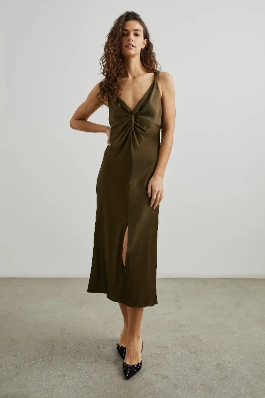 VIVIANA DRESS - DARK MOSS Edgy Women's Punk