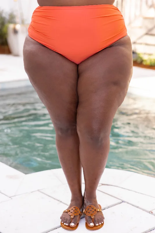Sunny Business Swim Bottom, Coral Sporty Women's Athleisure 