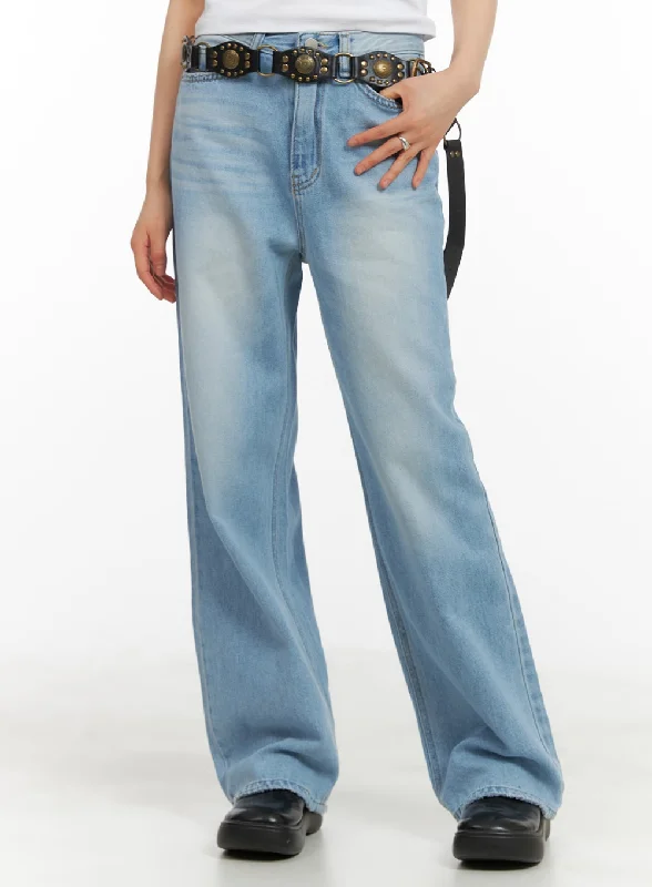 Cotton Washed Straight Jeans CA418 Gym