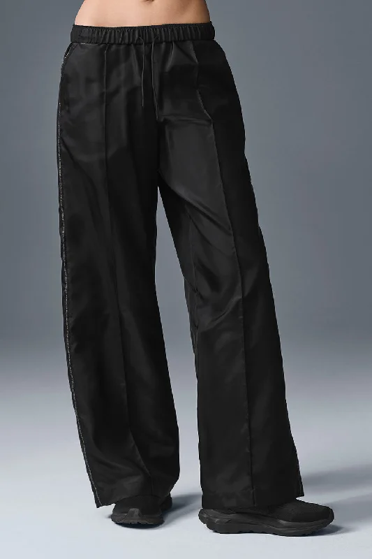 Afterglow Wide Leg Track Pant - Black Contemporary 