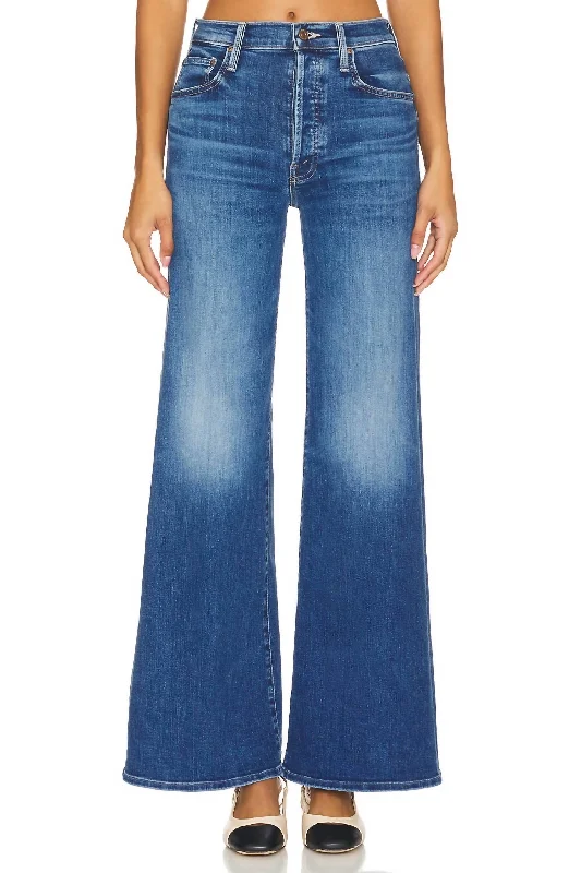 Lil' Tomcat Roller Sneak Wide Leg Jeans In Sixth Sense Sporty Women's Athleisure 