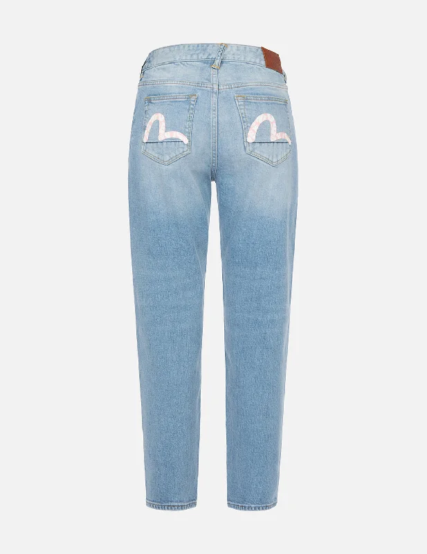 Logo-pattern Seagull Print Relax Fit Jeans French