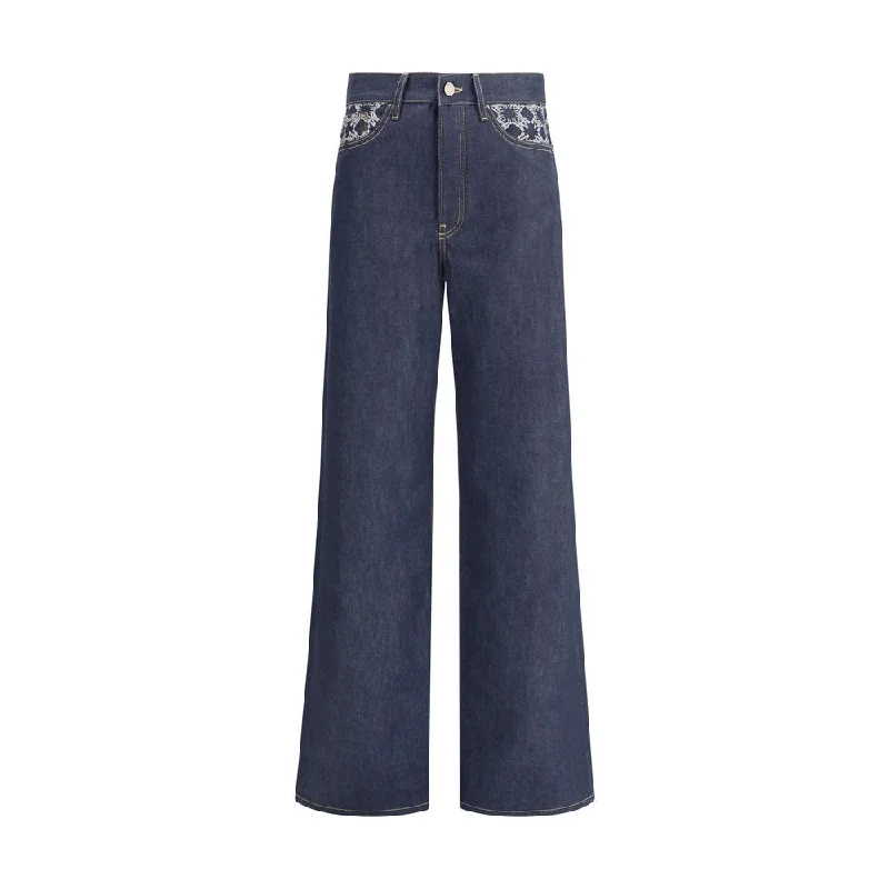 Amiri wide leg Women's Jeans Monochromatic Office Style