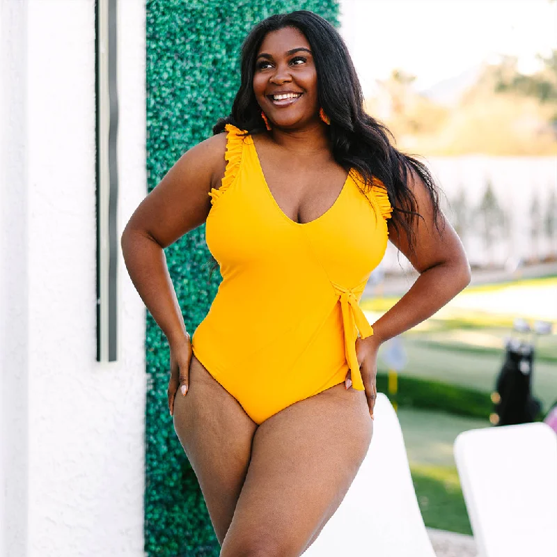Beach Bliss Swimsuit, Gold Casual Women's Loose - fitting