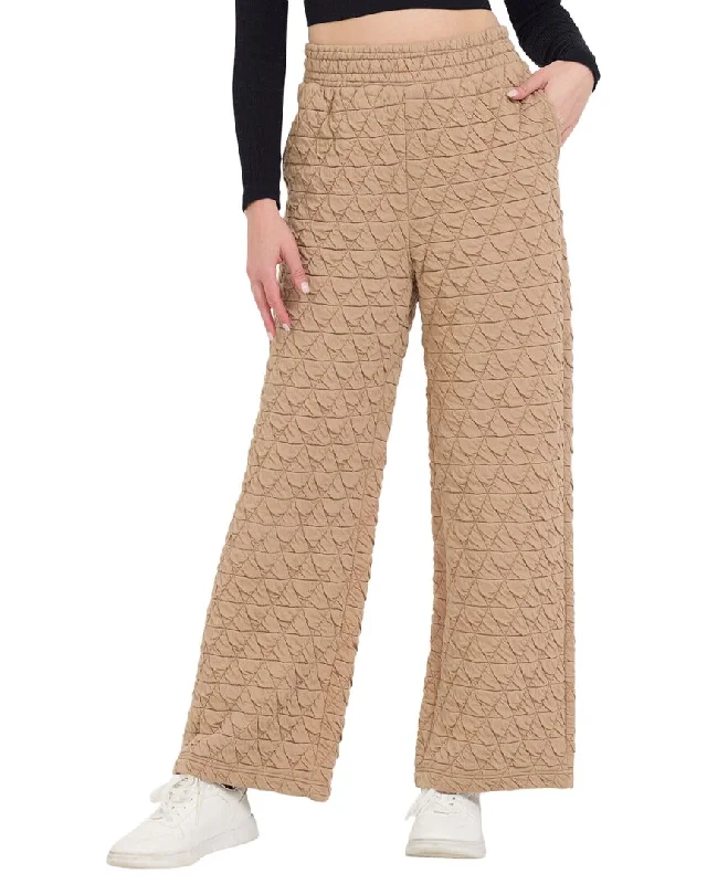 Vintage Havana Quilted Flare Pant Stylish Women's Tropical 