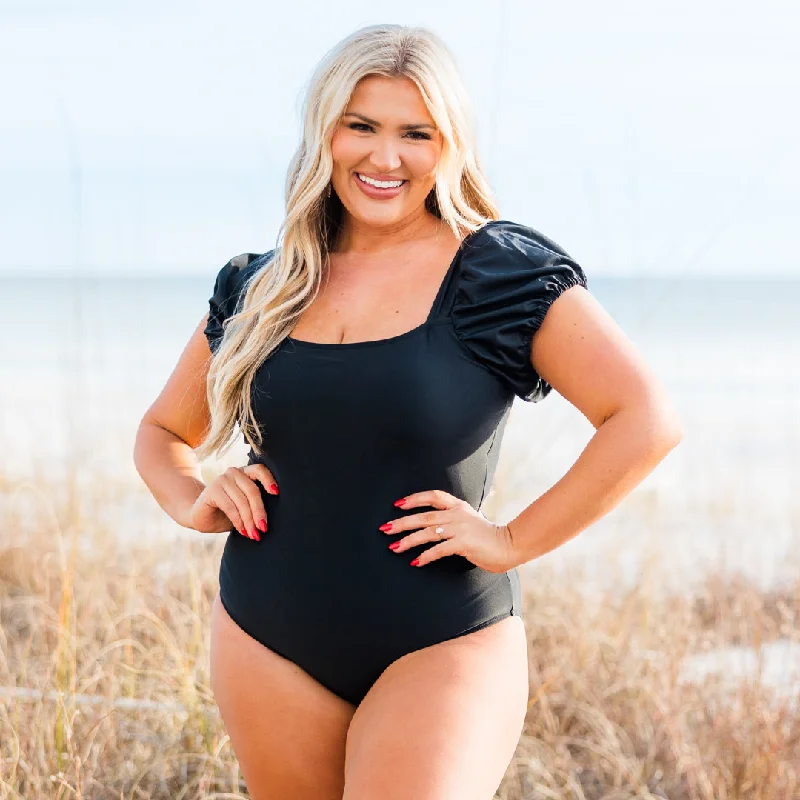 Vacation With Me Swimsuit, Black Refined Women's 