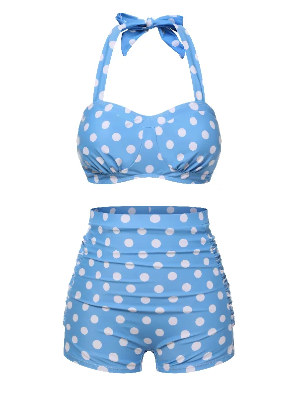 2PCS 1950s Polka Dots Bikini Set Street