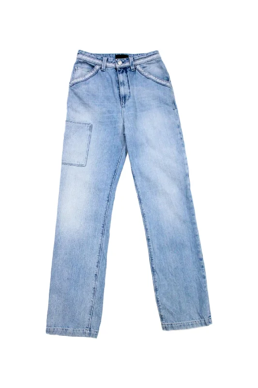 R + A - Cargo Style Straight Jeans Cool Women's Distressed