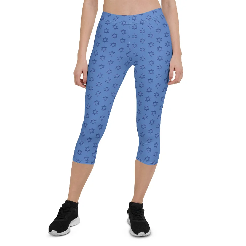 Hanukkah Print Capris Athletic Women's High - 
