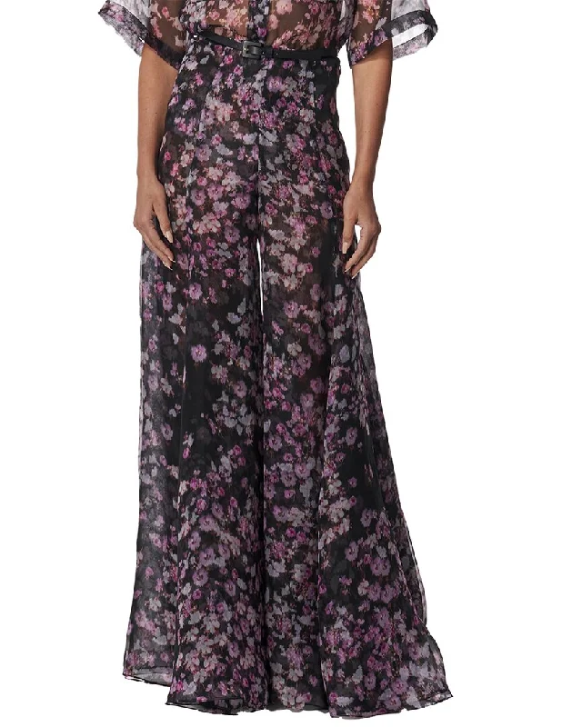 Carolina Herrera Silk Palazzo Pant Tough Women's Military - inspired
