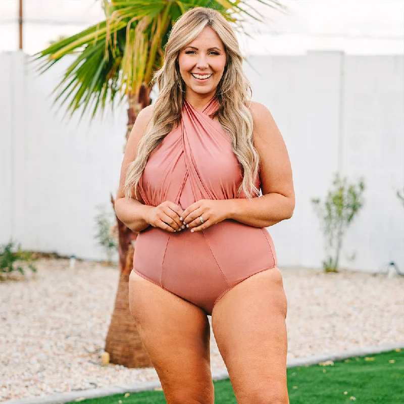 Sandy Beach Swimsuit, Shimmer Pink Laid - back Women's Vibe
