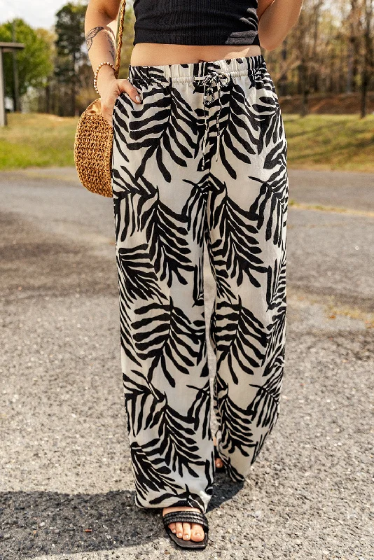 Branching Fern Drawstring Cinch Pants Refined Women's Hand - crafted