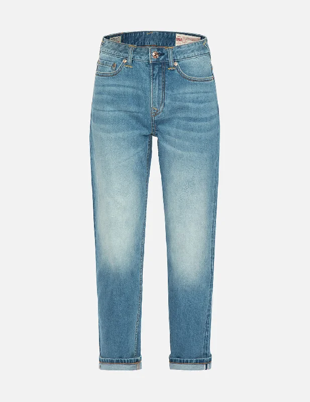 Tsubaki Brocade-pattern Seagull Embroidery Straight Leg Jeans Gym