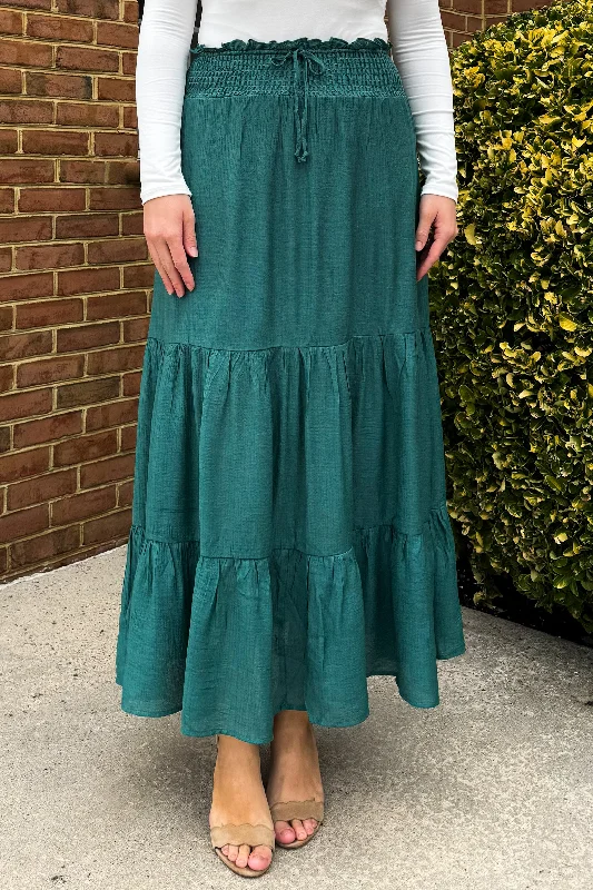 Faye Maxi Skirt in Teal Minimalist Women's Casual