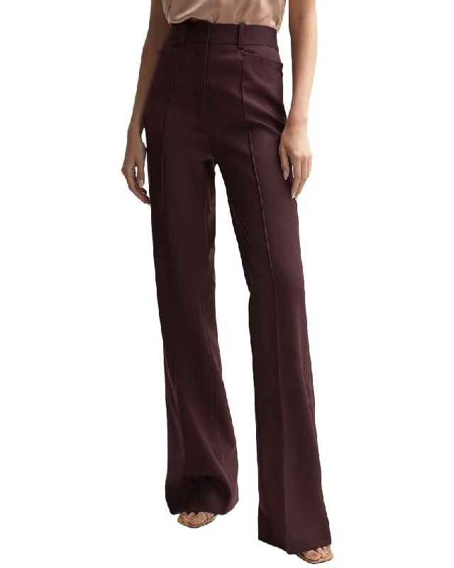 Reiss Flora Wool-Blend Flared Trouser Minimalist Women's Casual