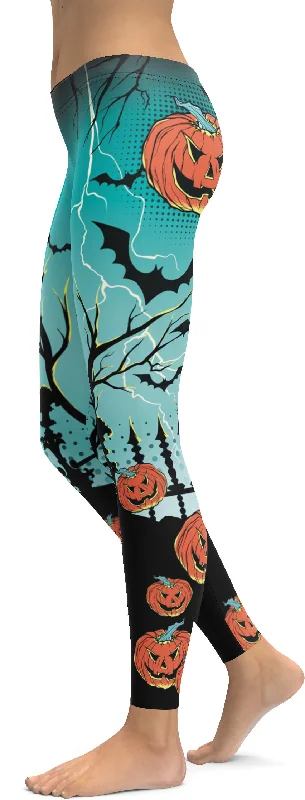 Jack O'Lantern Leggings Casual Women's Loose - fitting
