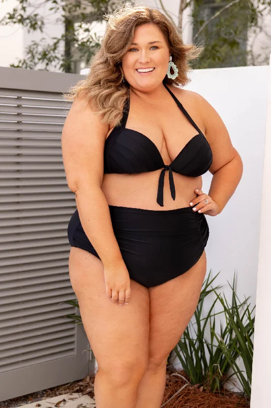 Aloha Honey Swim Top, Black Earthy Women's Hemp - based
