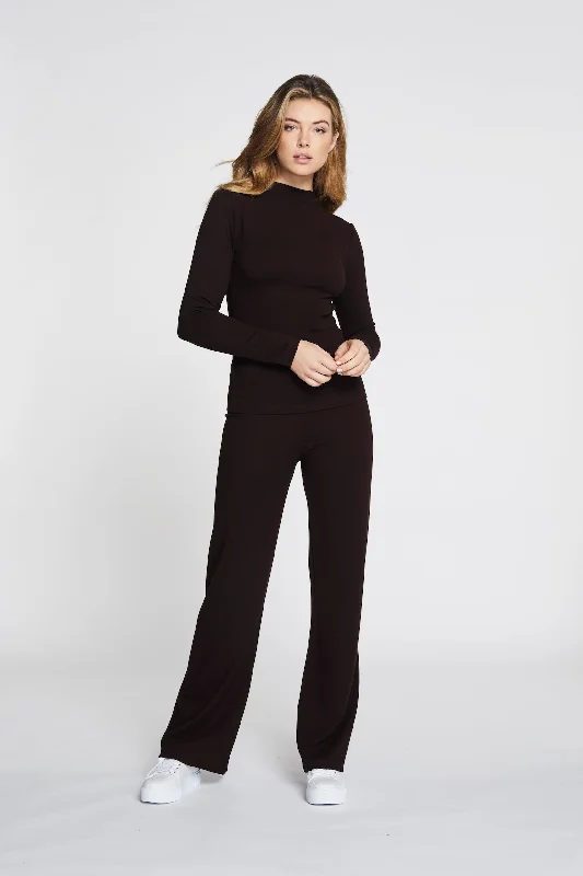 Forest soft structured flared pants - Purple Brown Dynamic Women's Moto