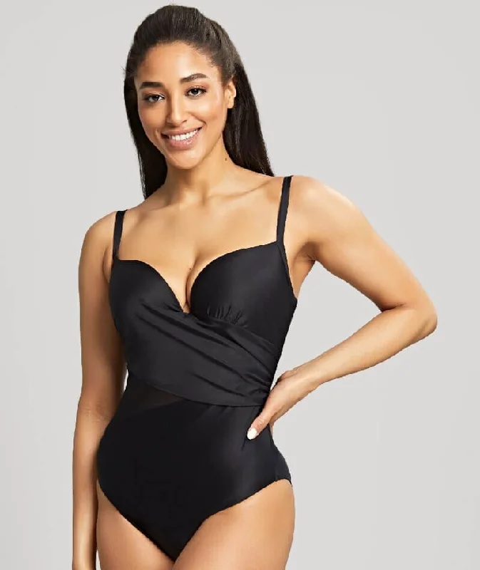 Panache Swimwear Serenity Moulded Plunge D-H Cup One Piece Swimsuit - Noir Sharp Women's Italian Panache Swimwear Serenity Moulded Plunge D-H Cup One Piece Swimsuit - Noir Sharp Women's Italian