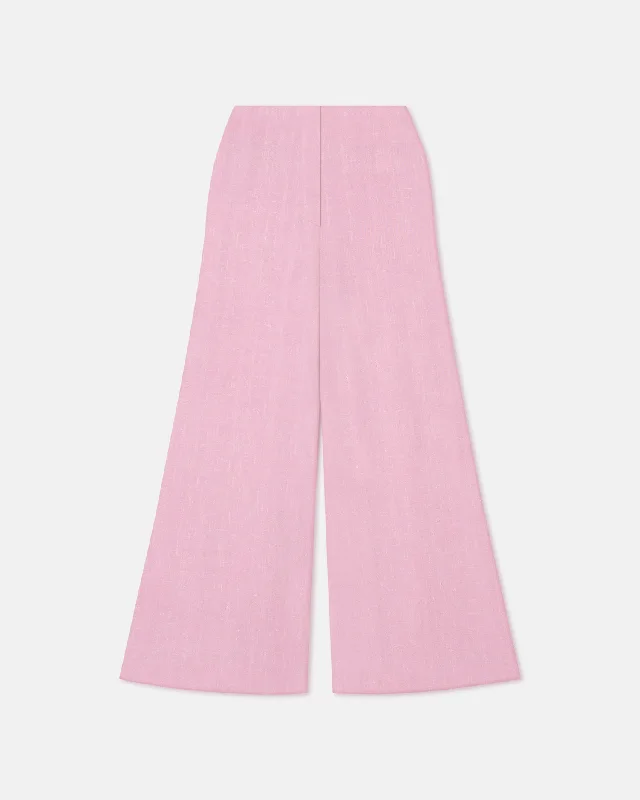 Charis - Fluted-Leg Silk Viscose Tweed Pants - Orchid Vintage Women's 1970S 