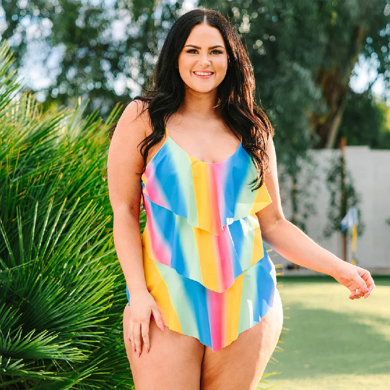 Summertime's Calling Swimsuit, Rainbow Elegant Women's 