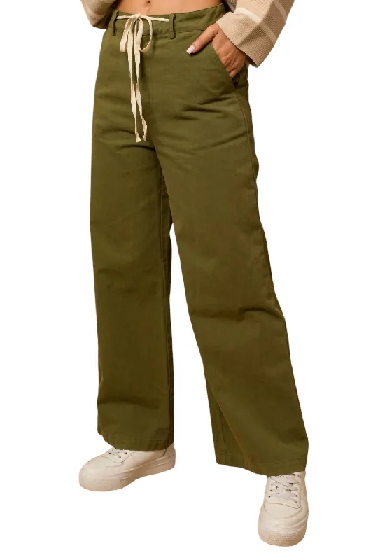 Charlie Wide Leg Pants In Olivepants Modern Women's 