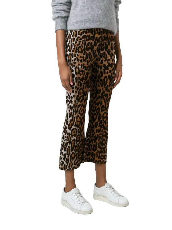 Women Leopard Cropped Flared Pants Dynamic Women's High - energy