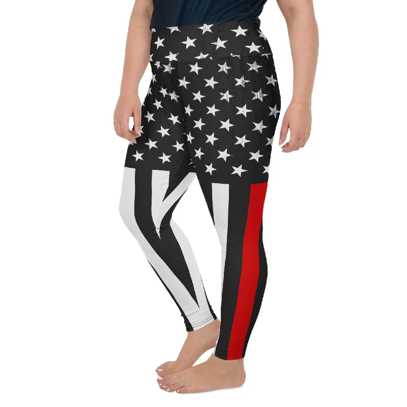 First Responder Firefighter Plus Size Leggings Casual Women's Loose - fitting