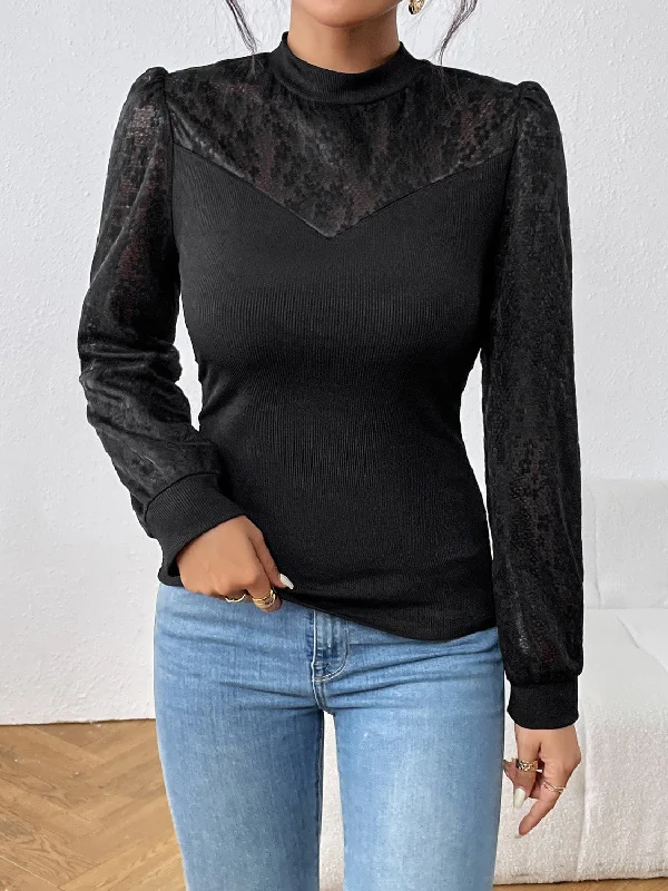 Mock Neck Long Sleeve Top Business