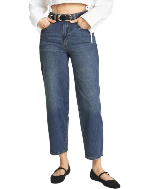 Logan Barrel Jeans In Blue Elegant Women's Formal 