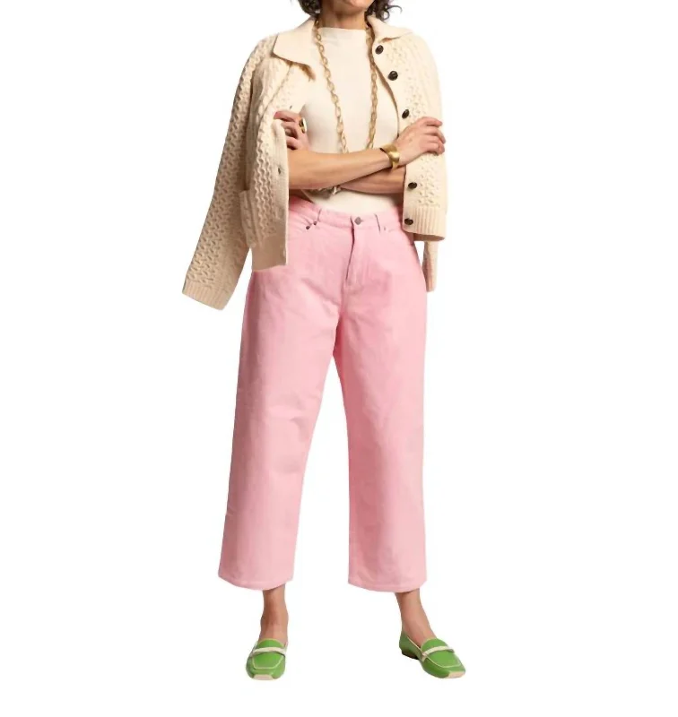 Jane Corduroy Straight Pant In Pink Classic Women's Pin - striped