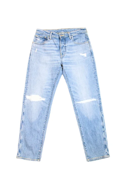 Candiani Denim - Distressed Light Wash Denim Classic Women's Pin - striped
