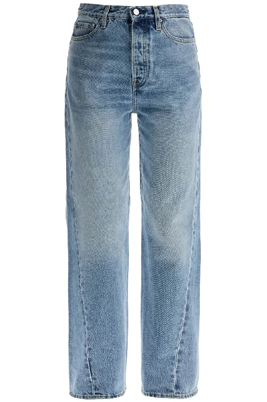 Toteme Women's Wide Leg Organic Cotton Jeans In Worn blue With Twisted Seams Hip Women's Retro