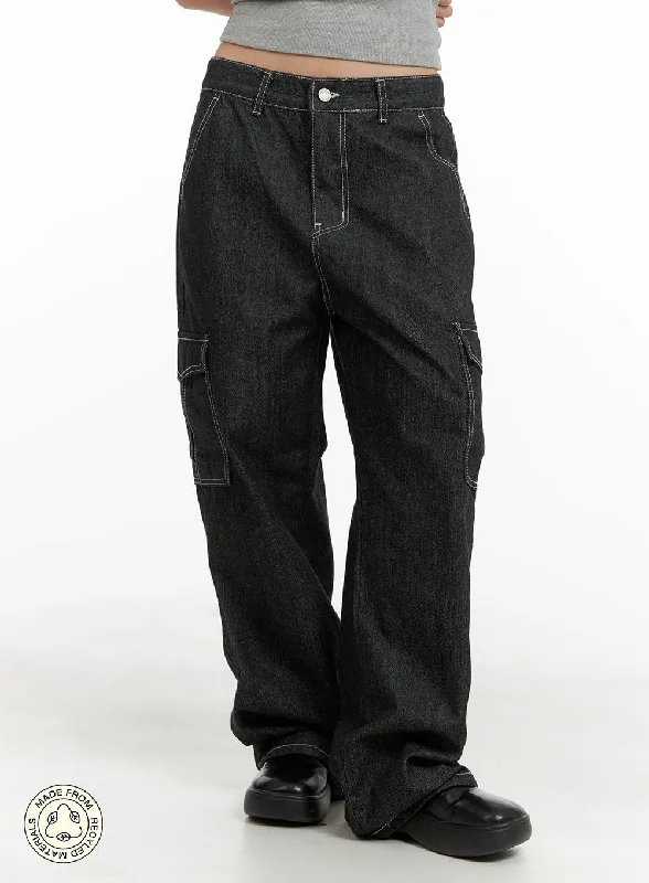 Recycled Cargo Baggy Jeans (Unisex) CM425 Relaxed Women's 