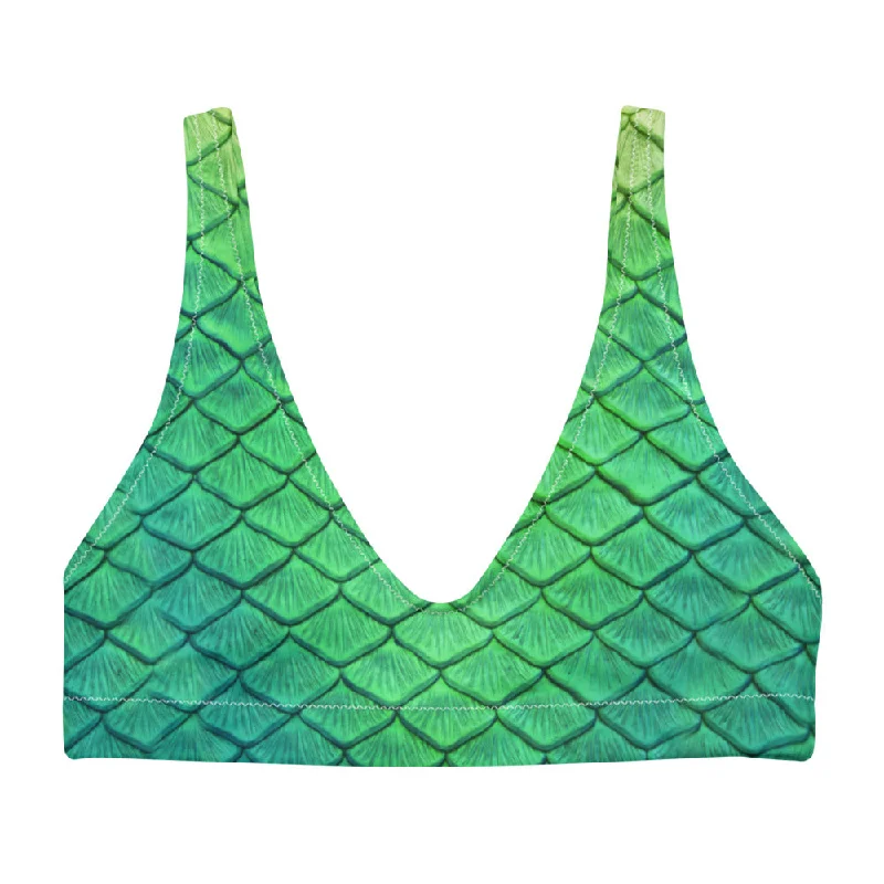 Shoal Green Recycled Padded Bikini Top Dynamic Women's Moto