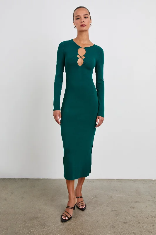 SOLMA DRESS - EVERGREEN Hip Women's Retro
