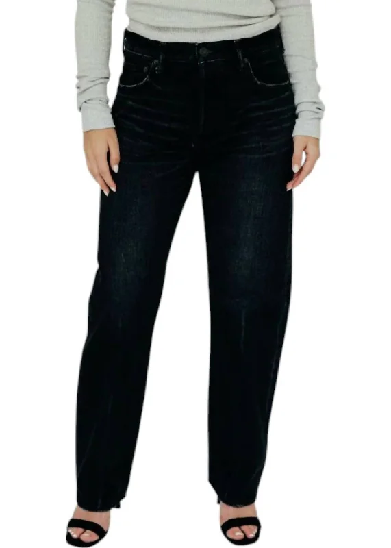 Murrieta Wide Straight Jeans In Black Traditional Women's Wool
