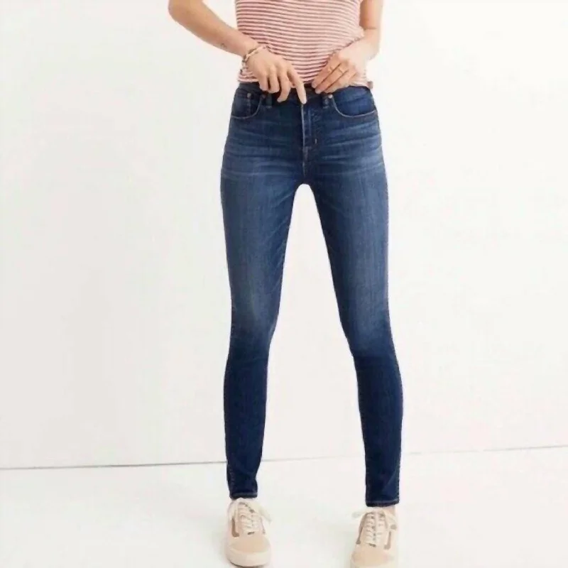 10" High-Rise Skinny Jeans In Blue French