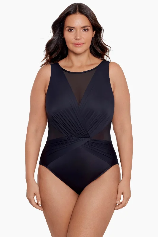 Plus Size Illusionists Palma One Piece Swimsuit Stylish Women's Tropical 