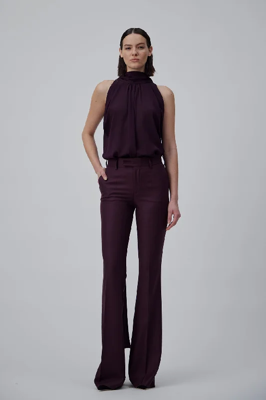 FLAT PANTS IN BERRY Cashmere