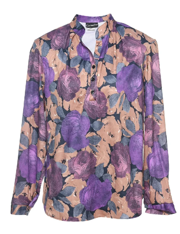 Multi-colour Floral Blouse - L Cool Women's Skate