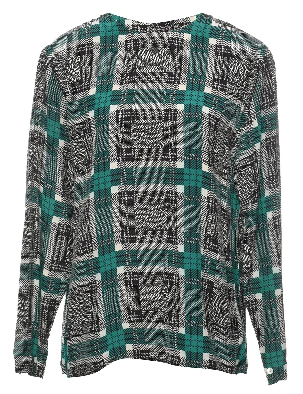 Jones New York Checked Blouse - L Confident Women's High - fashion