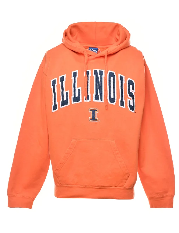 Orange IllinoisPrinted Hoodie - M Stylish Women's Tropical 